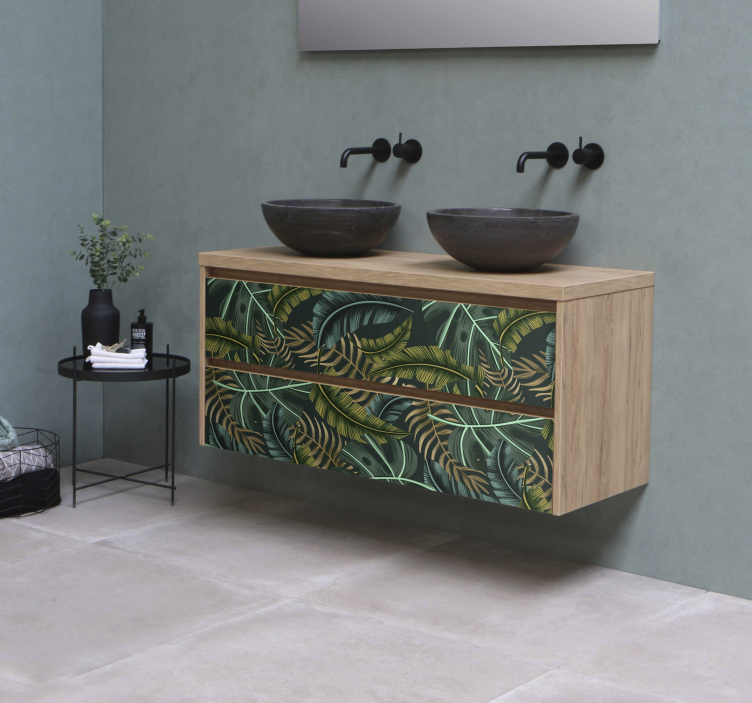 Adhésif meuble feuille tropical - TenStickers