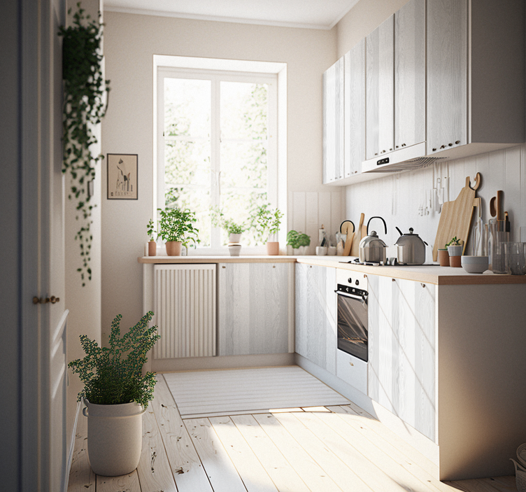 Adhésif meuble effet texture bois blanc - TenStickers