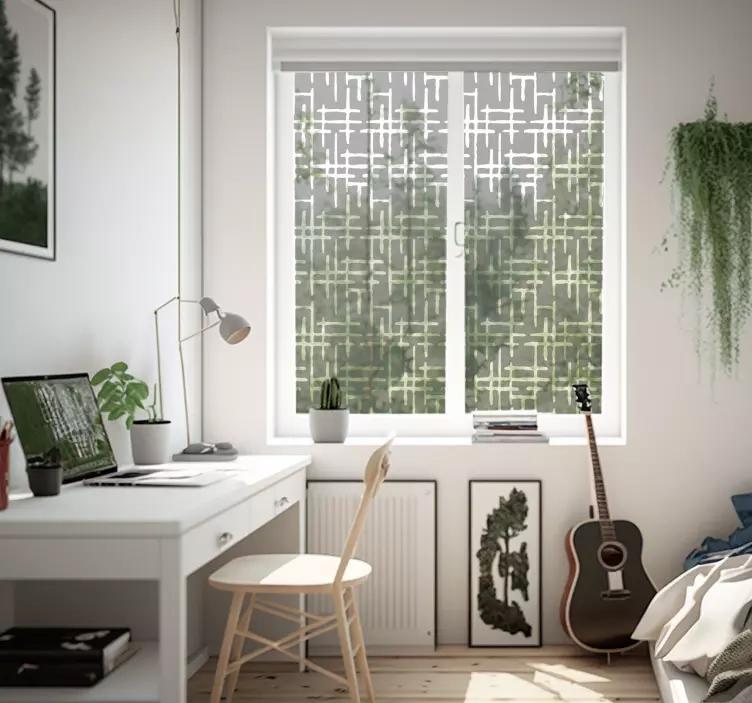 Sticker vitre lignes entrecroisées translucides - TenStickers