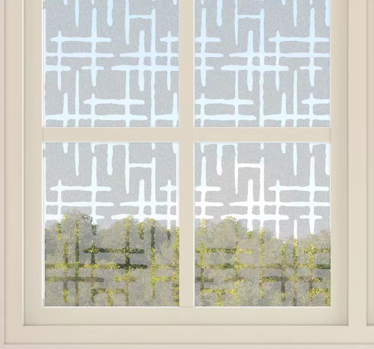 Sticker vitre lignes entrecroisées translucides - TenStickers