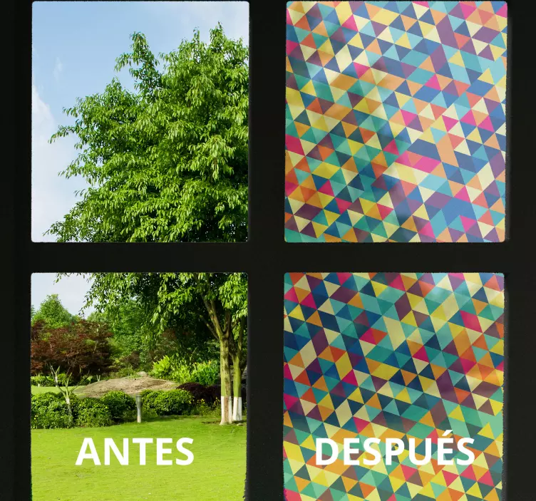 Autocollant fenêtre motif géométrique translucide - TenStickers