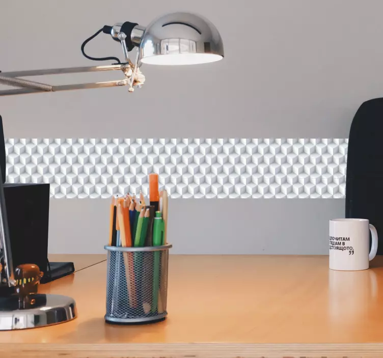 Frise autocollante cubes 3D blancs - TenStickers