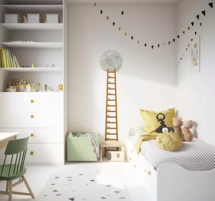 Sticker espace échelle mesureur lune - TenStickers