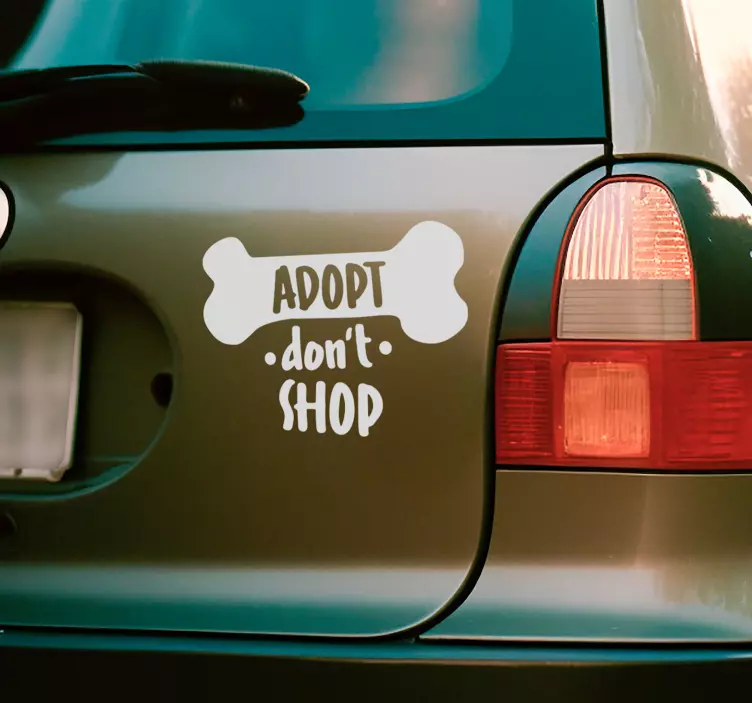 Sticker voiture Adopt don't shop - TenStickers