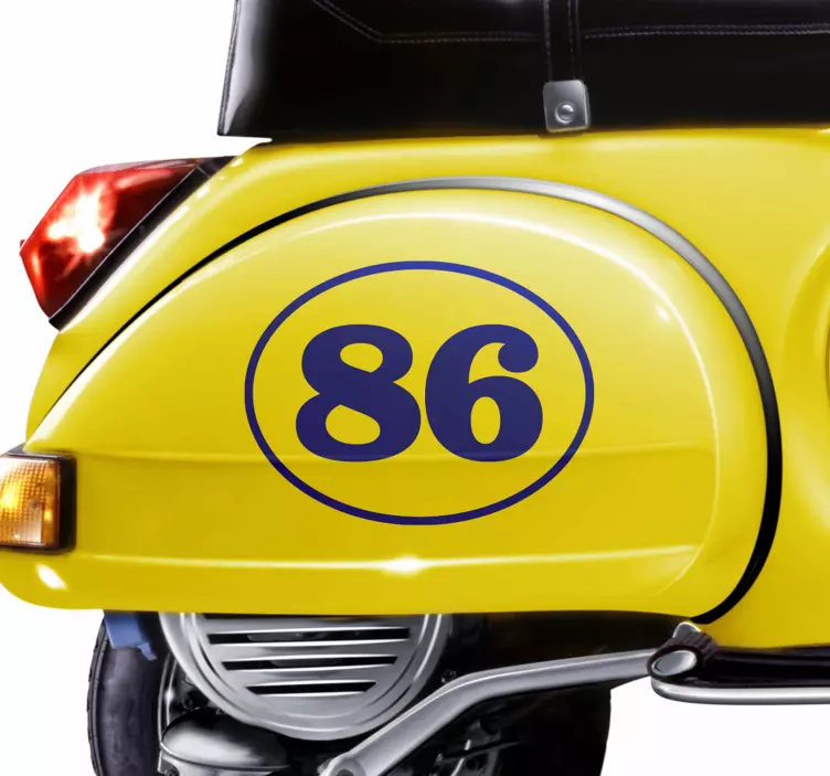 Sticker moto numéro personnalisable ovale - TenStickers