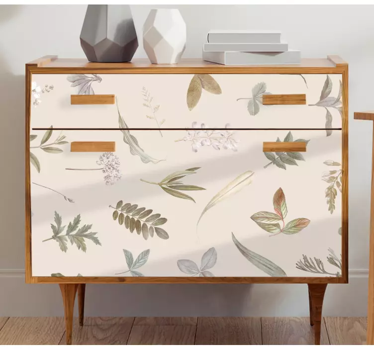 Sticker déco superposition de motifs floraux - TenStickers