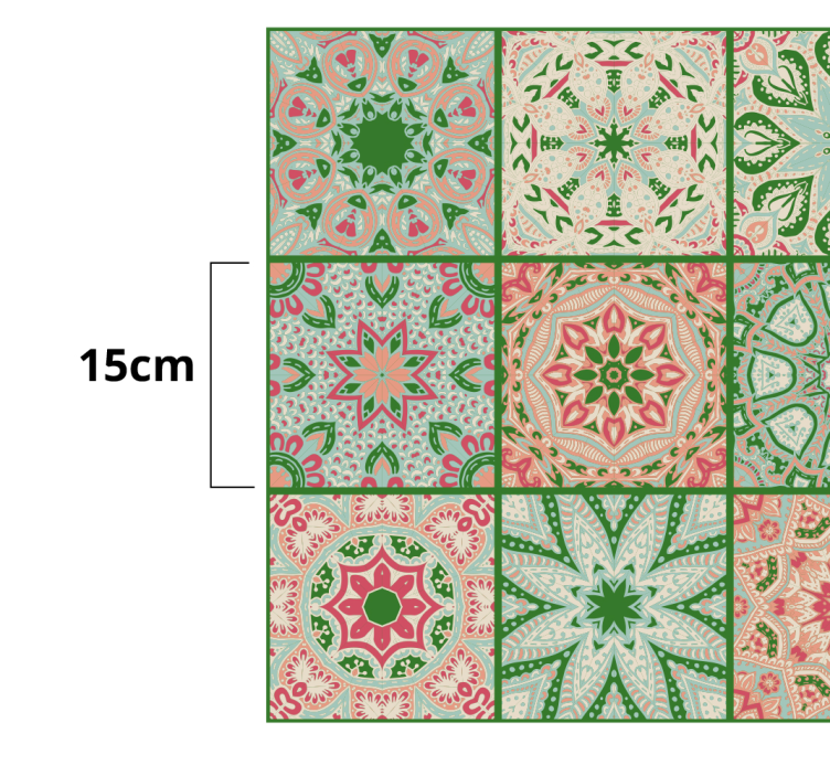 Sticker déco carreaux à motifs colorés - TenStickers