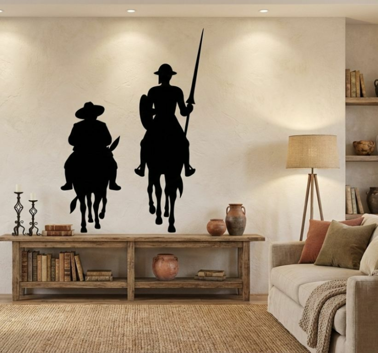 Autocollant voiture Don Quichotte Sancho Panza - TenStickers