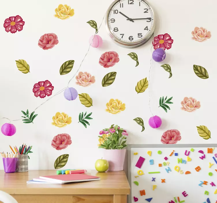 adhesif deco plante floral set - TenStickers