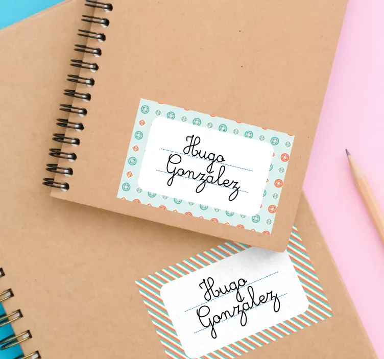 Adhésif étiquettes personalisés pour cahier - TenStickers