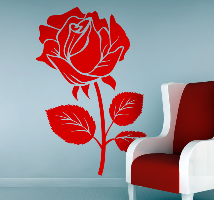 Adhésif floral illustration rose - TenStickers