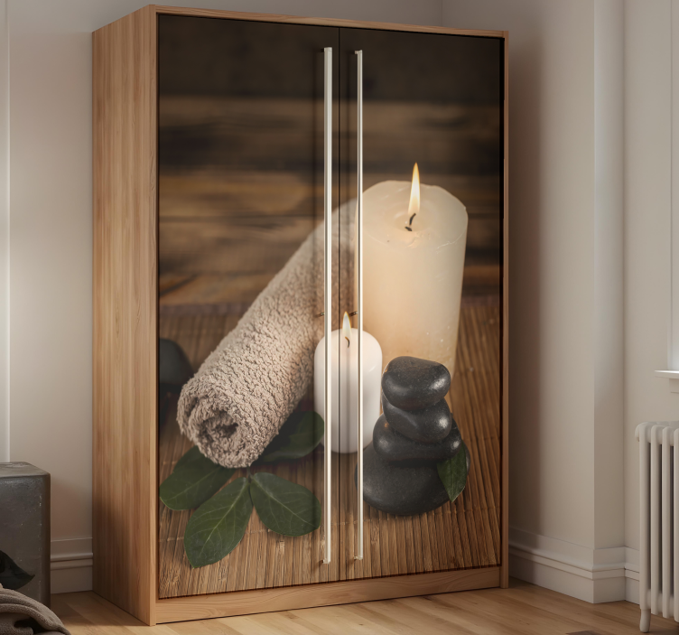 Adhésif meuble scène de salle de bain sereine - TenStickers