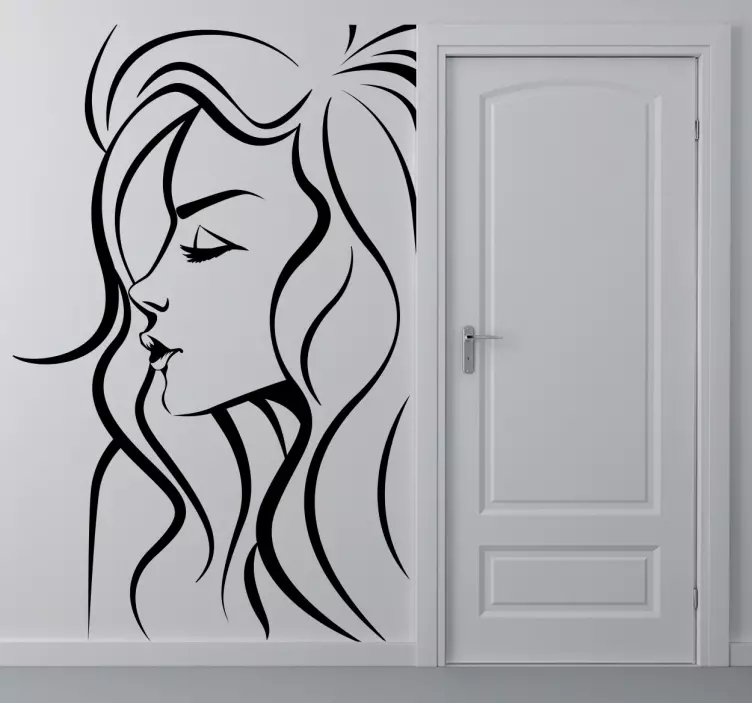 Adhésif monochrome mural femme - TenStickers