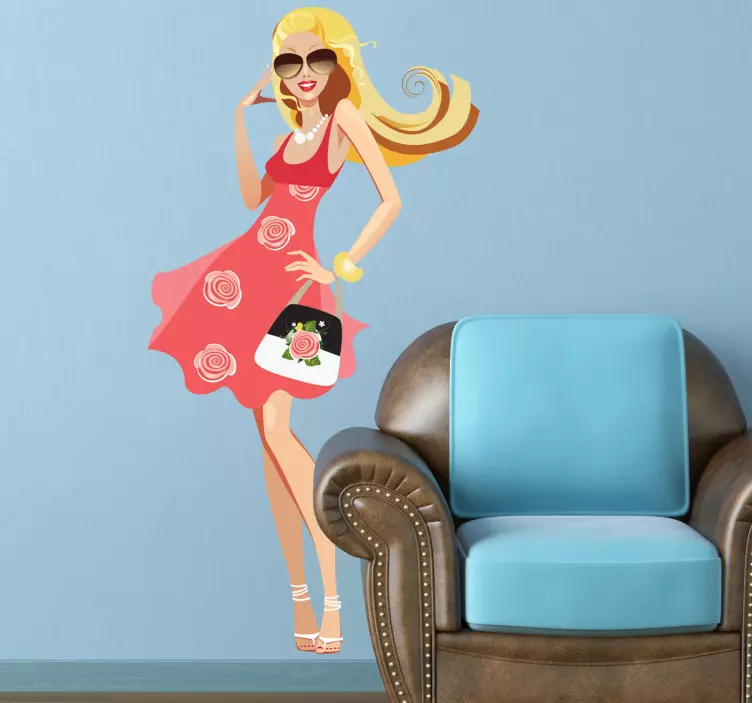 Adhésif shopping mannequin blond - TenStickers