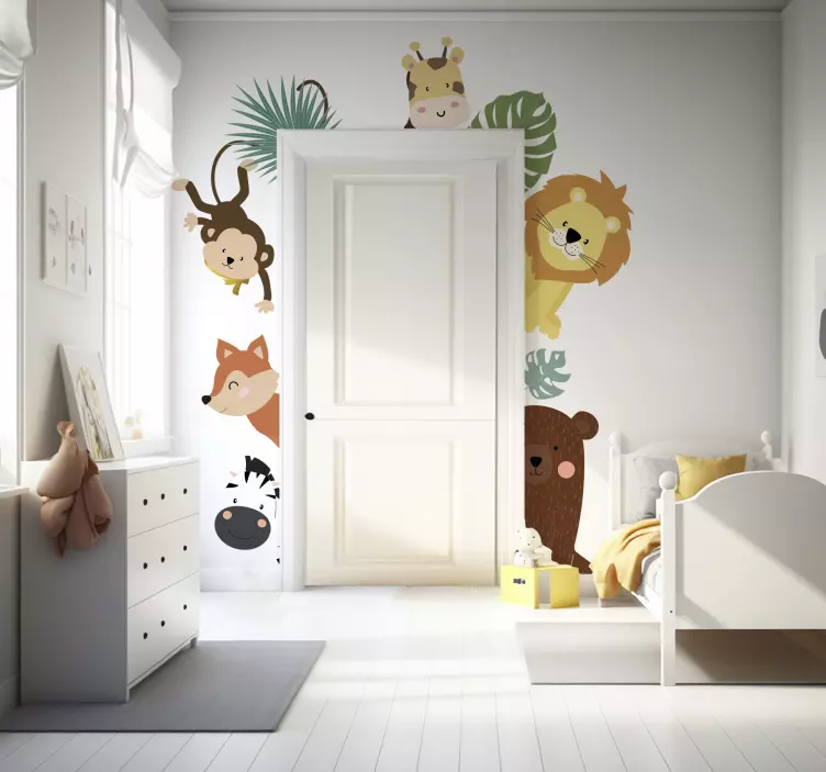 Autocollant sticker animaux à la porte - TenStickers