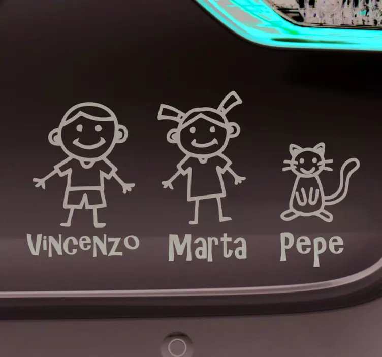 Autocollant bébé à bord famille avec nom - TenStickers