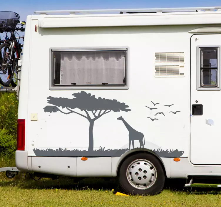 Sticker camping-car paysage de la savane - TenStickers
