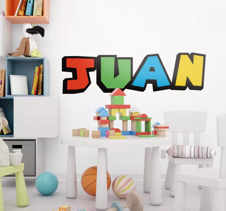 Sticker enfant nom personnalisé jeu vidéo - TenStickers