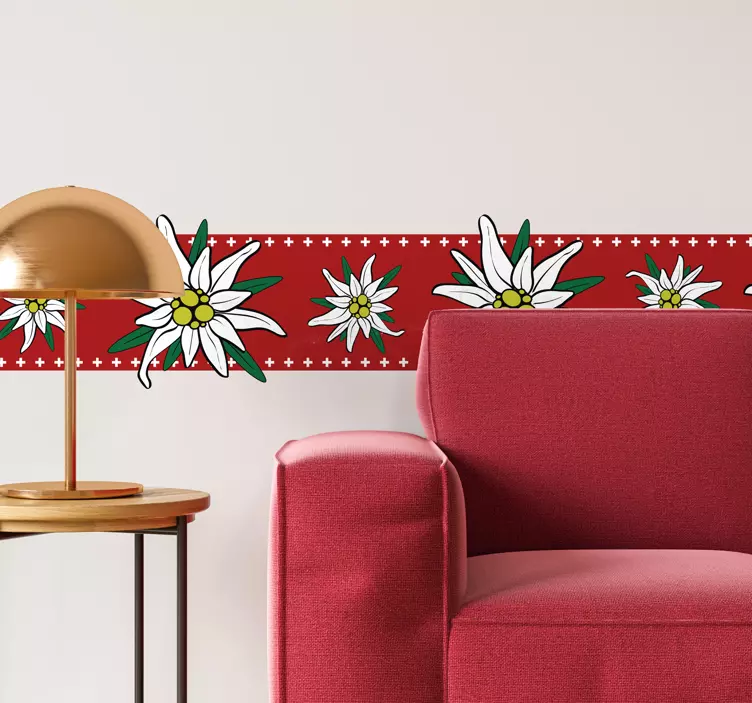 Frise autocollante fleurs d'Edelweiss - TenStickers