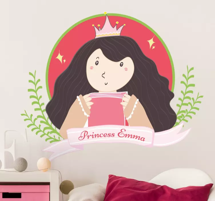 Sticker enfant emblème de princesse personnalisé - TenStickers
