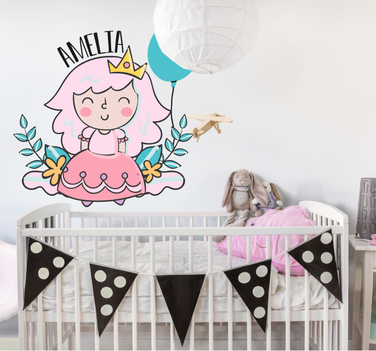 Sticker enfant princesse personnalisable - TenStickers