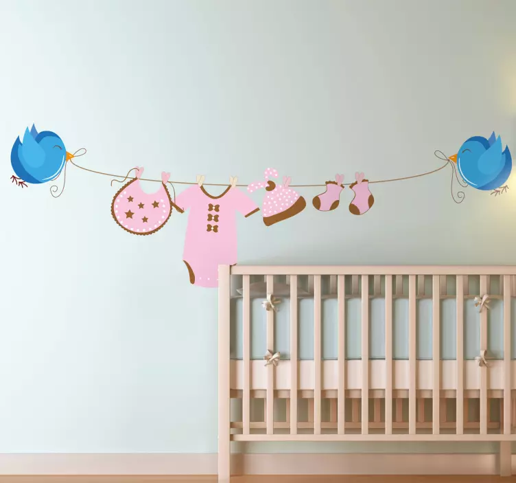 Sticker enfant vêtements pour bébé avec oiseau ludique - TenStickers