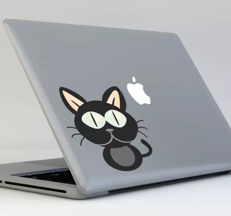 Stickers macbook chat noir - TenStickers