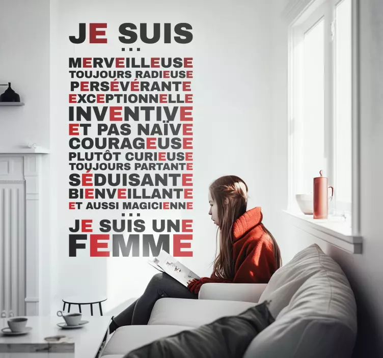 Sticker motivation je suis une femme - TenStickers