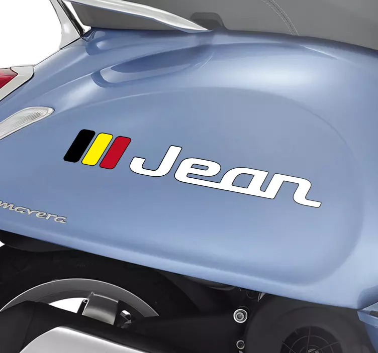 Sticker Moto Drapeau belgique en rectangle - TenStickers