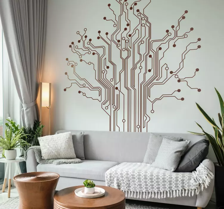 Autocollant mural arbre circuit - TenStickers