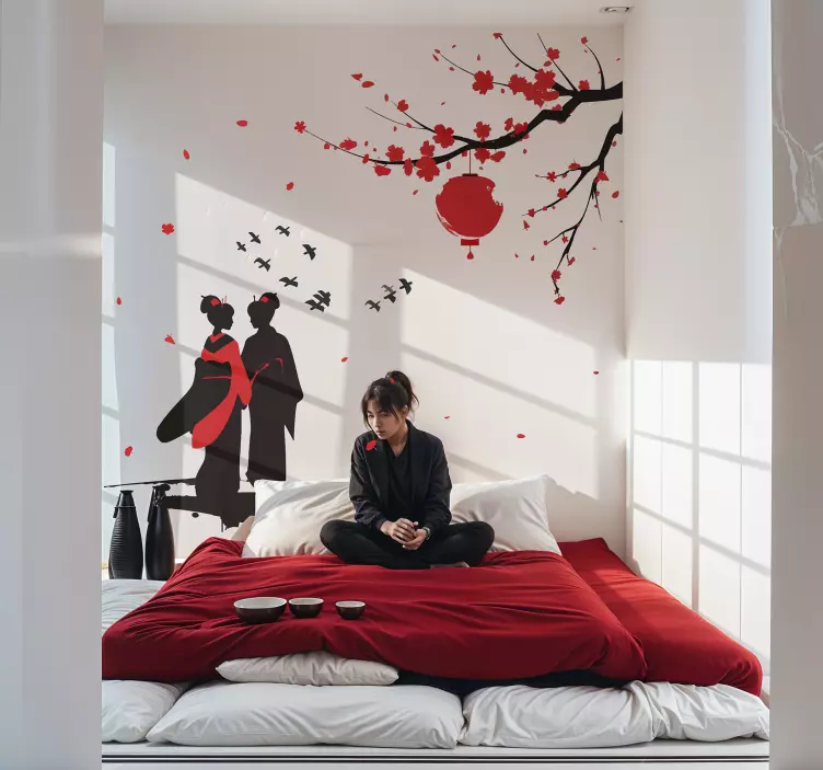 Sticker chambre geishas japonaises - TenStickers