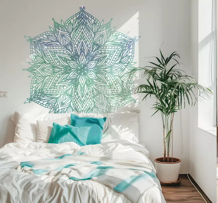 Sticker chambre mandala turquoise - TenStickers