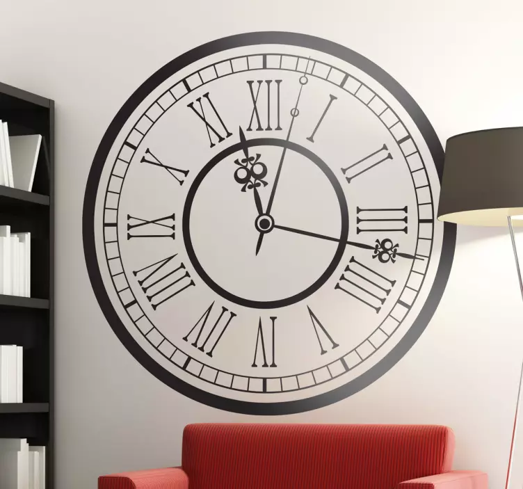 Autocollant mural horloge XVIIIe - TenStickers