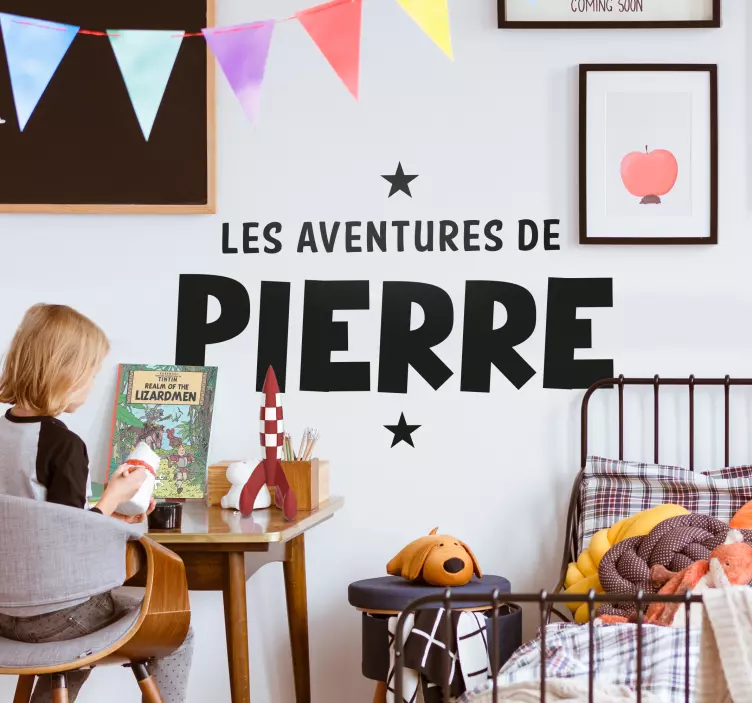 Sticker mural Les aventures personnalisable - TenStickers