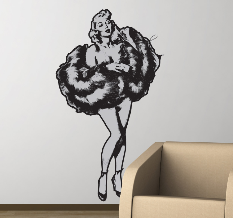 Autocollant mural pinup fourrure - TenStickers