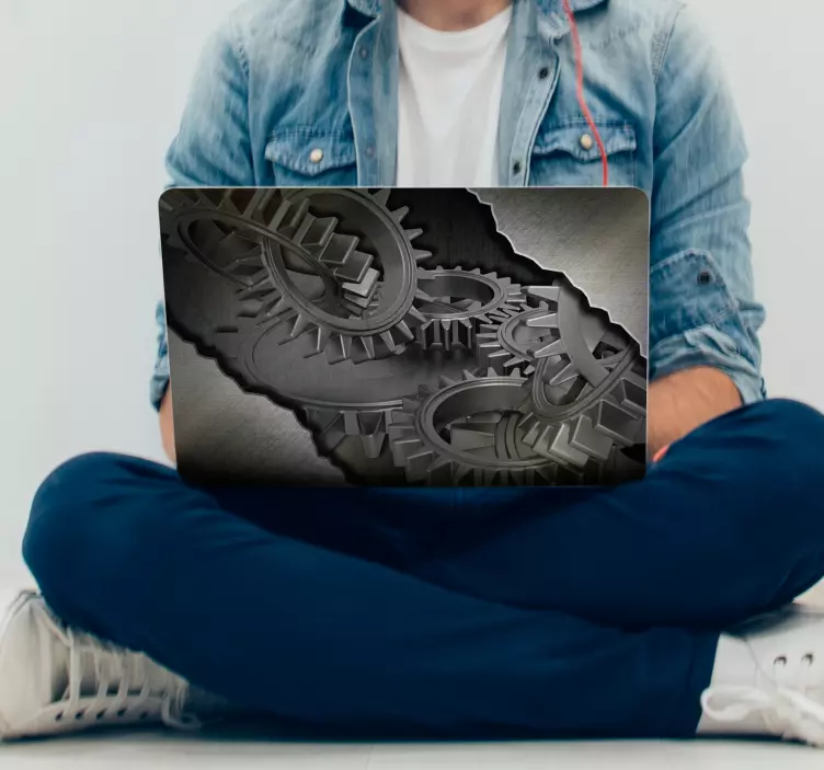 Sticker laptop photomontage steampunk - TenStickers