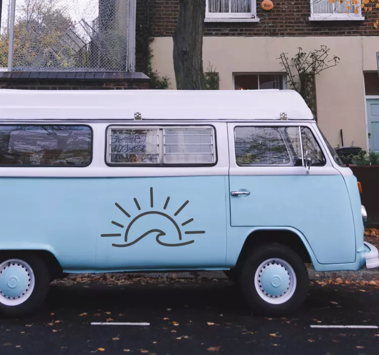 Sticker pour camping-car vague et soleil - TenStickers