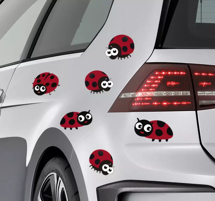 Autocollant voiture motif coccinelles - TenStickers