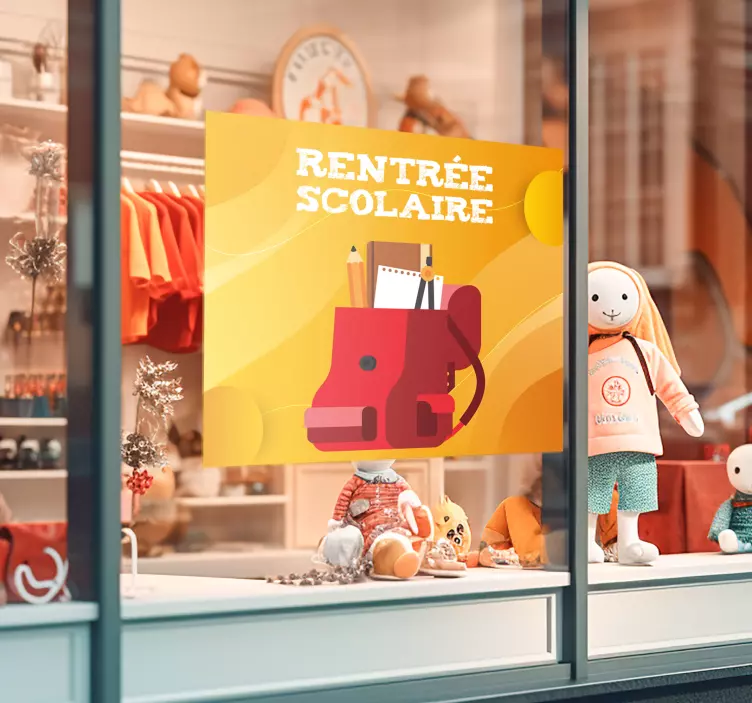 Sticker rentrée scolaire sac scolaire rouge - TenStickers