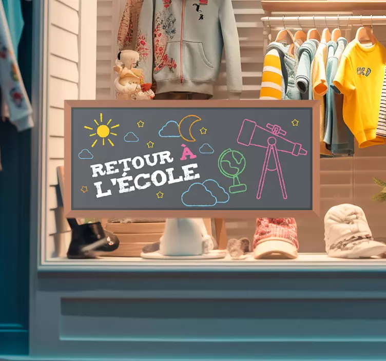 Sticker retour à l'école sur une ardoise - TenStickers