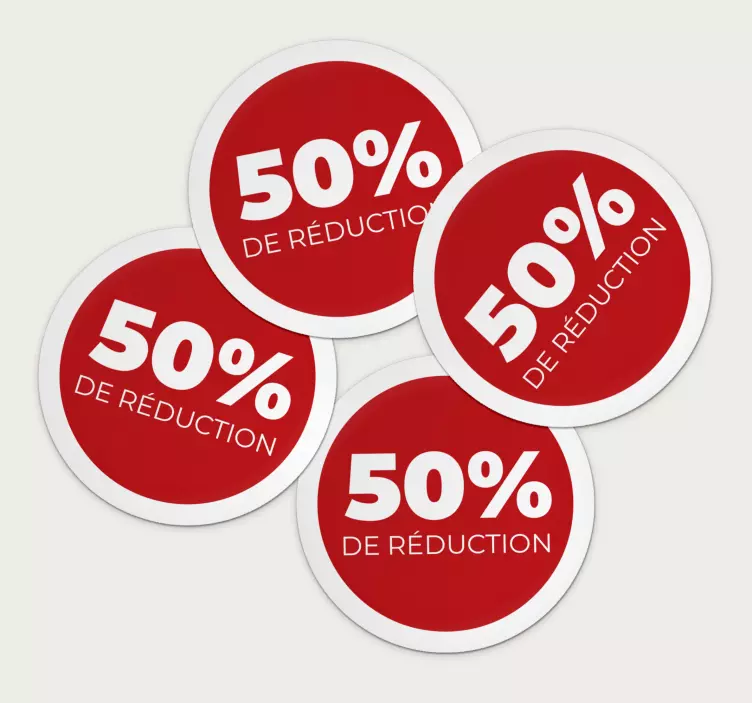 Sticker soldes réduction circulaire rouge - TenStickers