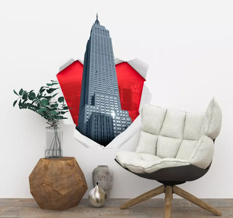 Autocollant Trompe l'Oeil Empire State Building - TenStickers