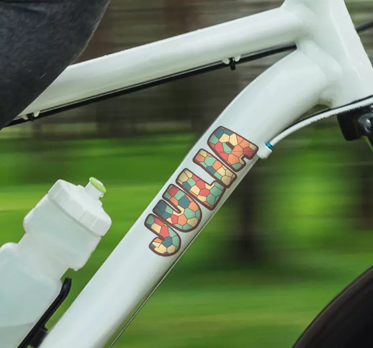 Sticker vélo dessin prénom personnalisable - TenStickers