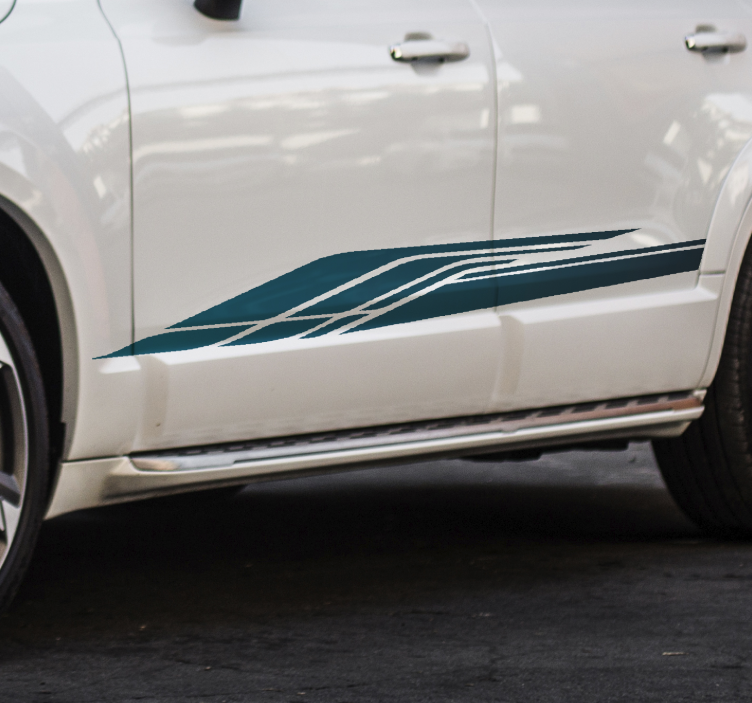 Autocollant voiture tuning bande rayée bleue - TenStickers