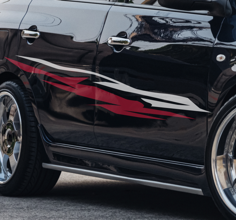 Autocollant voiture tuning avec effet rayures colorées - TenStickers