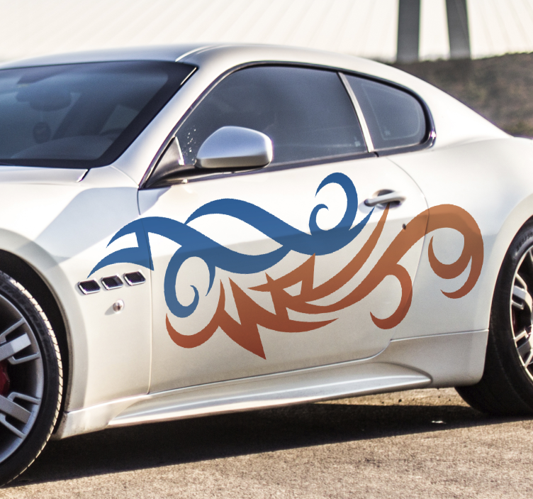 Sticker voiture flammes colorées tribales - TenStickers