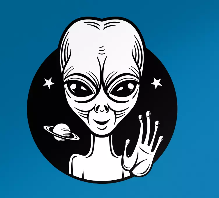 Autocollant voiture personnage extraterrestre bonjour - TenStickers