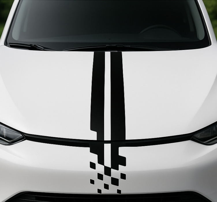 Autocollant voiture rayures abstraites pour capot - TenStickers