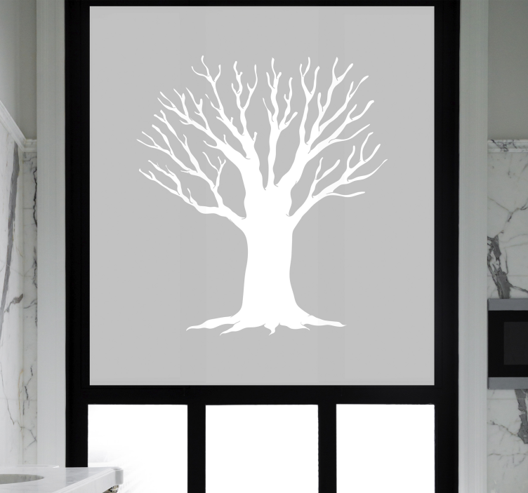 Film pour fenêtre arbre Croquis d'arbre de salle de bain - TenStickers