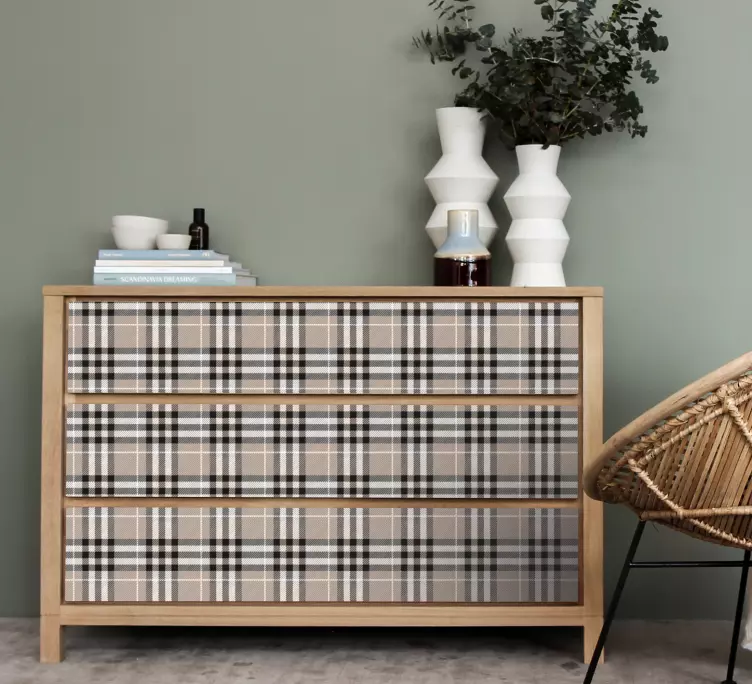 Adhésif meuble superposition de motifs à carreaux - TenStickers